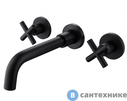 картинка Смеситель ABBER Wasser Kreis AF81121B для раковины, чёрный матовый