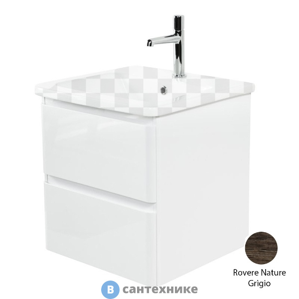 Тумба под раковину BelBagno ALBANO-CER подвесная с двумя выкатными ящиками, Robere Nature Grigio, 470x444x500 (ALBANO-CER-500-2C-SO-RNG)
