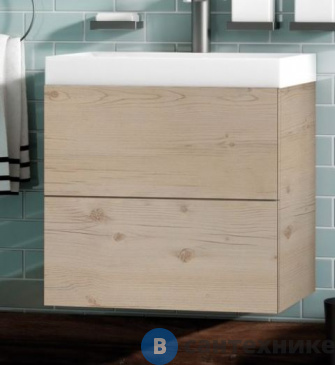 картинка Тумба под раковину Art & MAX AM-Verona-Push-600-2C-SO-GP-TS подвесная с двумя выкатными ящиками, 600x450x550