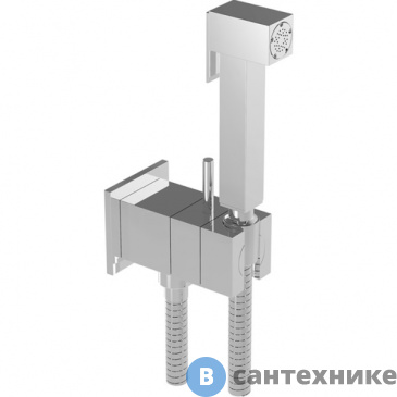 картинка Гигиенический душ CISAL Shower CU00794521 со шлангом 120 см, вывод с держателем и встроенный прогрессивный картридж, хром