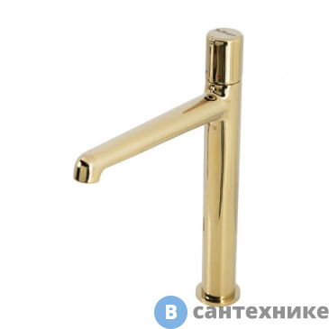 картинка Смеситель BelBagno UNO UNO-LMC-ORO-W0 для накладных раковин, без донного клапана, золото