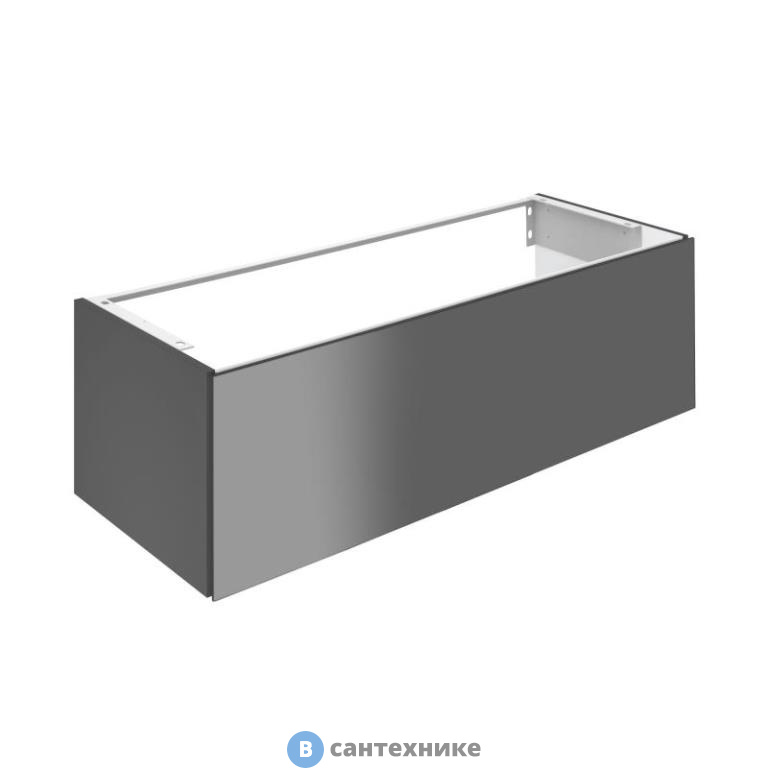 Тумба под раковину Keuco PLAN 32981110000, 1 ящик, 1200х400х490 мм, к/ф: антрацит (лак матовый/стекло)