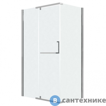 картинка Душевое ограждение Grossman Pragma 120.K33.03.1080.10.02 (100*80*195) хром, стекло шиншилла, без поддона