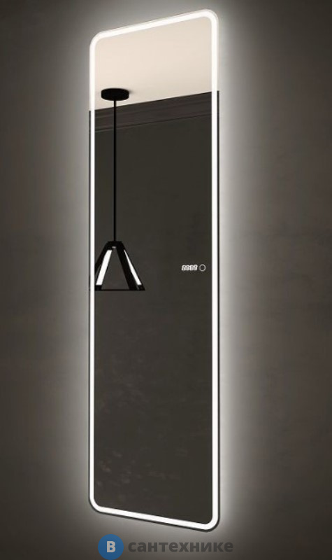 Зеркало Art & MAX Terni 450х1500 AM-Ter-450-1500-DS-F-T с подсветкой и часами