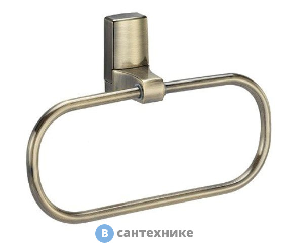 Держатель полотенец WasserKRAFT Exter K-5260 кольцо металл,  покрытие "светлая бронза"