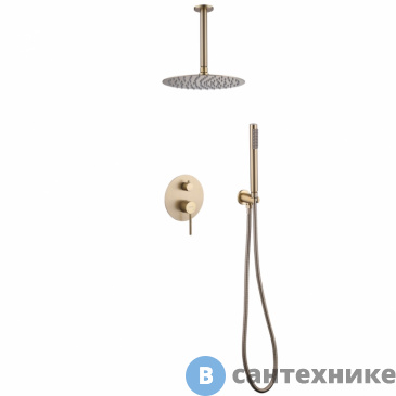 картинка Душевая система ABBER Emotion AF8821G скрытого монтажа без излива, золото матовое