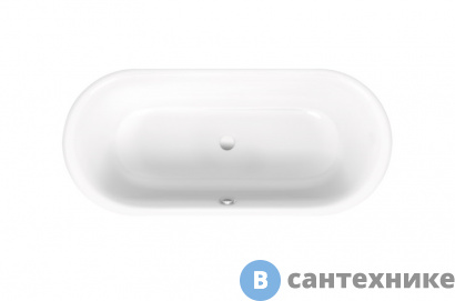 картинка Ванна Bette BetteLux Oval 180x80 встраиваемая овальная с шумоизоляцией, Glaze Plus , белая (3466-000 PLUS)