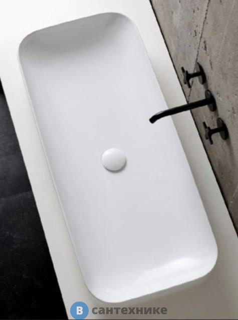 Раковина AZZURRA ELEGANCE SOFT накладная 90х40 см без отв. под смеситель, белый (ELLG090400S0BI/(ESO90 bi)*0)