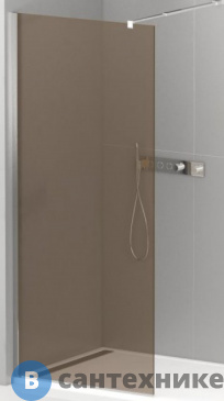 картинка Душевая перегородка Cezares LIBERTA-L-1-80-BR-Cr с односторонним входом, стекло бронза, профиль хром, 800x1950 мм