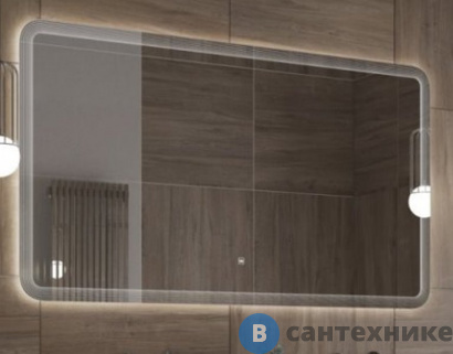 картинка Зеркало Cezares с лазерной гравировкой, контурной подсветкой и сенсорным выключателем CZR-SPC-DUET-1400-800-LED-TCH, 12V, 220-240V, 1400x800x30