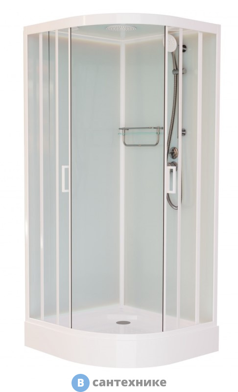 Душевая кабина Frank F420 М White низкий поддон матовое стекло