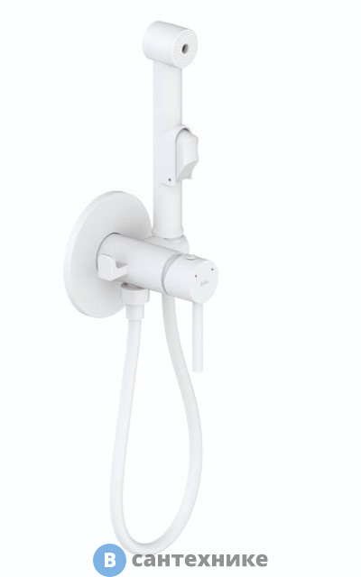 Смеситель IDDIS 003WTR0i08 встраиваемый с гигиеническим душем, белый матовый