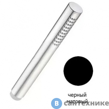 картинка Ручной душ Cezares CZR-DEFA2-NOP с гибким шлангом 150 см, штуцером и держателем, чёрный матовый