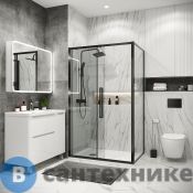 Душевое ограждение Grossman Cosmo 100.K33.02.110.42.00-200.K33.02.100.42.00 (110х100х195) раздвижная, графит сатин, стекло прозрачное (120.K33.02.1110.42.00)