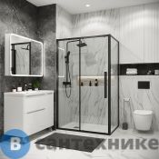 Душевое ограждение Grossman Style 100.K33.05.110.21.00-200.K33.05.100.21.00 (110х100х195) раздвижная, черный матовый, стекло прозрачное (120.K33.05.1110.21.00)