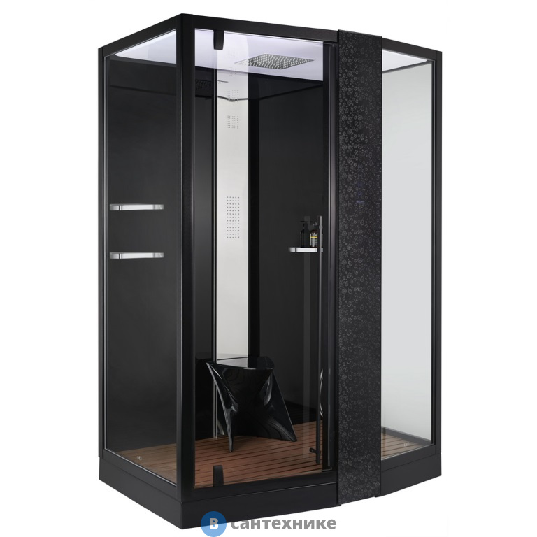 Душевая кабина Orans SR-89102RS Black, Long door handle (1500x1000x2200)