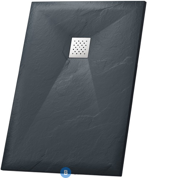 Душевой поддон Grossman GR-S280100Q (80*100*2,5) Strong из искусственного камня прямоугольник графит, без сифона