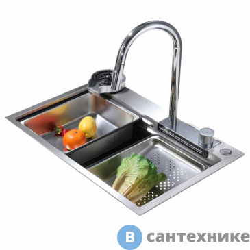 картинка Кухонная мойка ABBER Wasser Kreis AF2194 68х46, хром