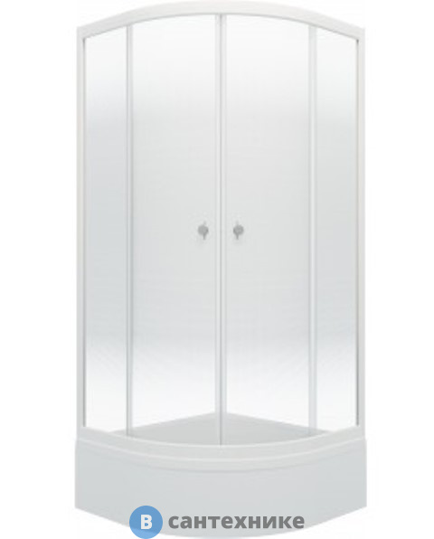 Душевое ограждение Тритон Лайт 100*100 В 1/4 круга, сред. подд., Градиент, белый (DK215_1)