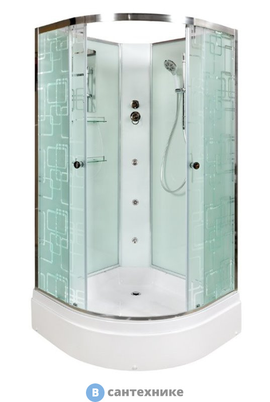 Душевая кабина Deto ЕМ2790 N с гидромассажем (гм.) (90х90х208см)