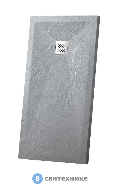 Душевой поддон Vincea VST-4SR8012G, 1200*800*25, серый из искусственного камня, без сифона