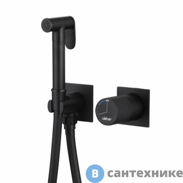 картинка Смеситель ABBER Rund AF8725B с гигиеническим душем, черный матовый