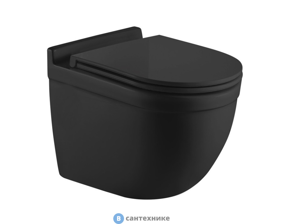 Унитаз с инсталляцией WELTWASSER и кнопкой смыва (AMBERG 497 + HEIMBACH 043 MT-BL + AMBERG RD-WT)