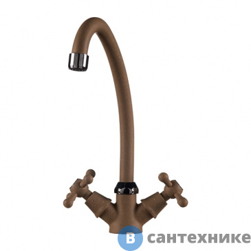 картинка Смеситель Rossinka Silvermix Y02-71-Beige для кухни, бежевый