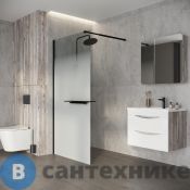 Душевая перегородка Niagara Nova NG-582-90 BLACK (90х200) черный матовый, стекло белый градиент