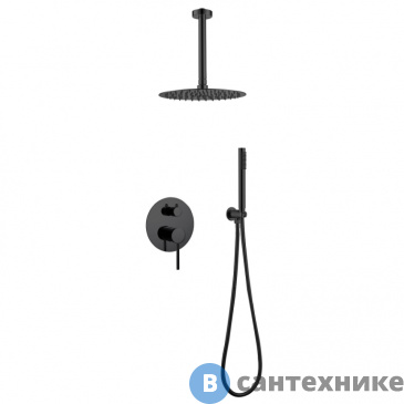 картинка Душевая система ABBER Emotion AF8821B скрытого монтажа без излива, черная матовая