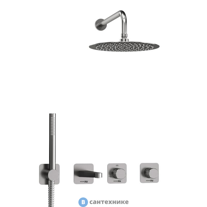 Встраиваемый комплект WasserKRAFT A6451.297.298.097.121.275.100.276 для ванны с верхней душевой насадкой, лейкой