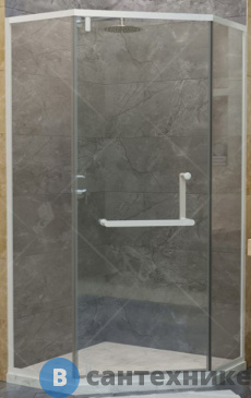 картинка Душевой уголок RGW HO-084-W 100*100*195 трапеция/белый/прозрачное (350608400-15) без поддона