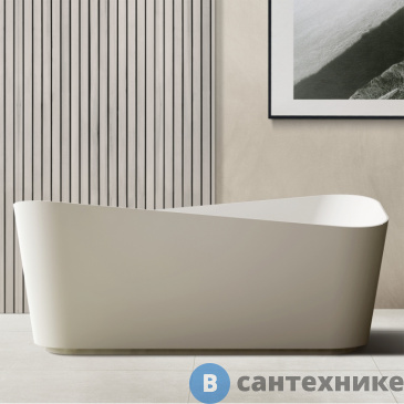 картинка Ванна ABBER Stein AS9609 170*75 из искусственного камня, белая матовая