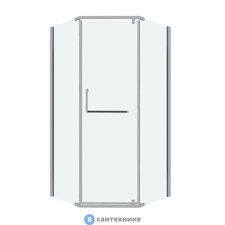 Душевое ограждение Grossman Pragma 302.K33.03.9090.10.00 (90*90*195) трапеция, распашная, хром, стекло прозрачн, без поддона