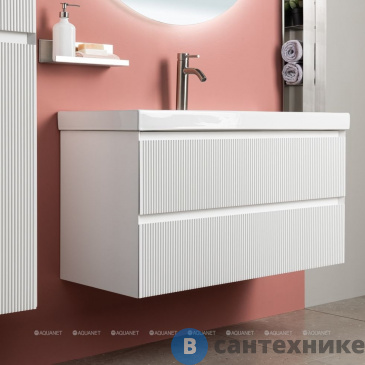 картинка Тумба под раковину Aquanet Альтера 80 белый матовый (337156)