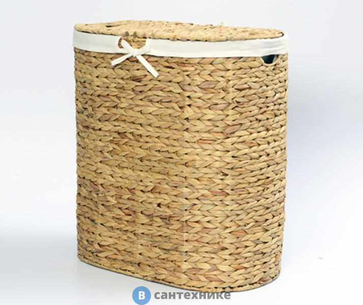 Плетеная корзина WasserKRAFT Dill WB-610-L для белья с крышкой