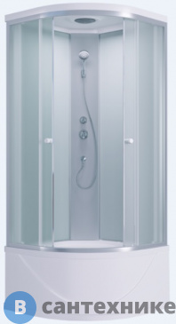 картинка Душевая кабина MARIO RIO3190TP-C3 900*900*2100 матовое стекло, высокий поддон, с крышей