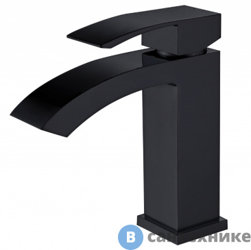 картинка Смеситель ABBER Wasserfall AF8610B для раковины, чёрный матовый