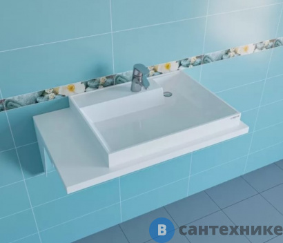 картинка Умывальник над стиральной машиной СанТа Юпитер 800*500 правый, ш/гл без кронштейнов (900121)