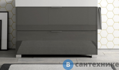 картинка Тумба с раковиной Sturm Normal 100х45х81 см тёмно-серый глянцевый (B7L2104 BA004 + SIP)