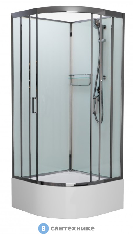 Душевая кабина Frank F400/2 М Brilliant высокий поддон б/к (без крыши) матовое стекло