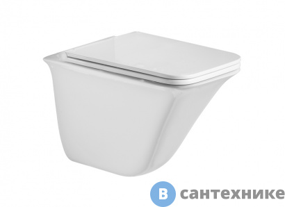 картинка Унитаз с инсталляцией WELTWASSER и кнопкой смыва (BAMBERG 460 + ROTBACH 004 GL-WT + BAMBERG WT)