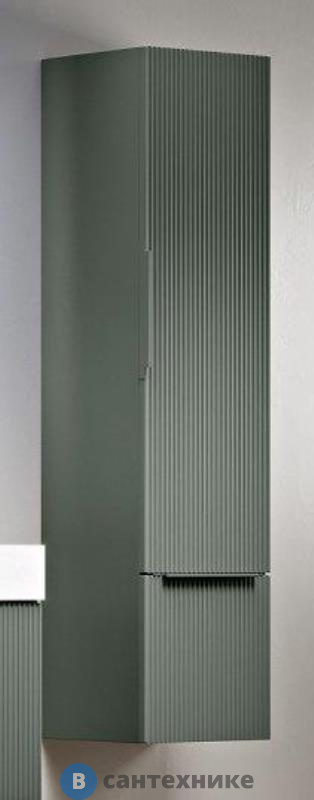 Колонна подвесная Cezares PREMIUM с распашной дверью, с зеркалом внутри, одним выдвижным ящиком, реверсивная 55509 Plisse Grigio nuvola, 35x38x150