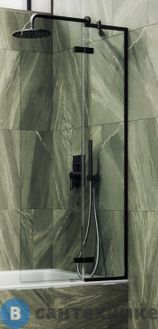 картинка Шторка для ванны поворотная с добором MaybahGlass 1400*690 Стекло 6 мм Бесцветное (MGV-656-6)