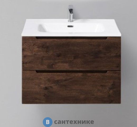 Тумба под раковину BelBagno 71 см ETNA39-700/390-2C-SO-RW-P подвесная с двумя выкатными ящиками, Rovere Moro