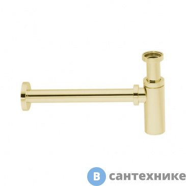 картинка Сифон Gattoni Accessori под донный клапан 1/1,4" - цилиндрический, для раковины, золото (0160/00D0 oro)