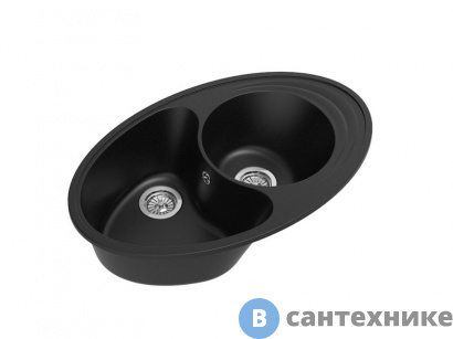 картинка Кухонная мойка EWIGSTEIN Elegant W90KF 1,5-чаши + крыло 820*520мм черный