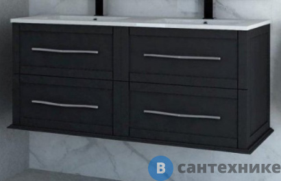 картинка Тумба под раковину Cezares TIFFANY 54955 с 4-мя выдвижными ящиками Nero grafite, 120x46x55