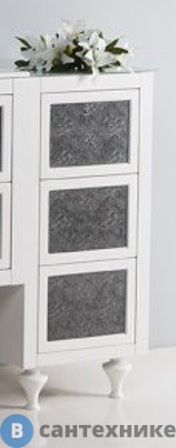 Шкафчик Cezares DELIZIA 54817 с тремя выдвижными ящиками корпус чёрный Paisley tie (38x46x76)