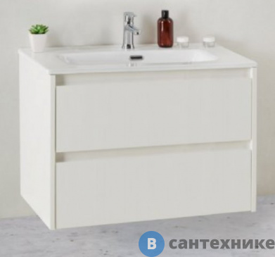 картинка Тумба под раковину BelBagno 71 см KRAFT 39-700/390-2C-SO-BO подвесная с двумя выкатными ящиками, Bianco Opaco